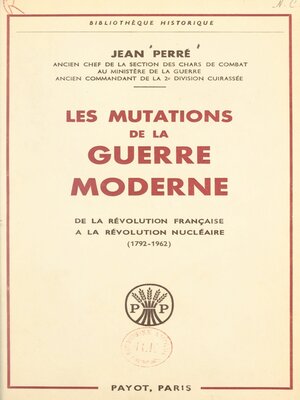 cover image of Les mutations de la guerre moderne
